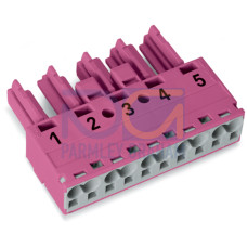 Socket, 5-pole, Cod. B, pink