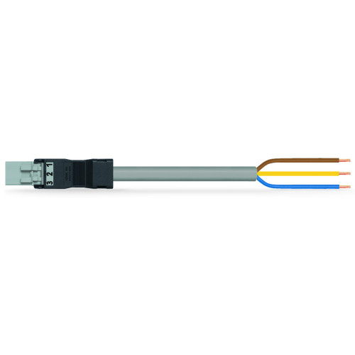 pre-assembled connecting cable, Eca, Plug/open-ended, gray
