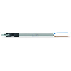 pre-assembled connecting cable, Eca, Socket/open-ended, gray