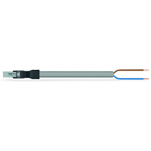 pre-assembled connecting cable, Eca, Plug/open-ended, gray