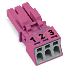 Socket, 3-pole, Cod. B, pink