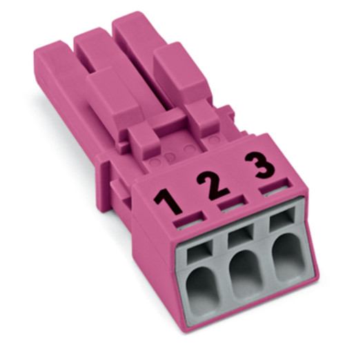 Socket, 3-pole, Cod. B, pink