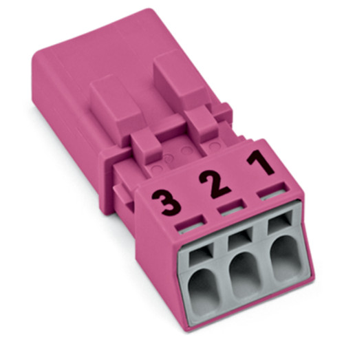 Plug, 3-pole, Cod. B, pink