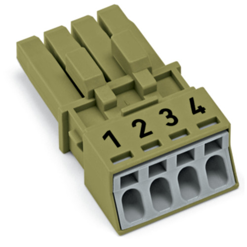 Socket, 4-pole, Cod. B, light green
