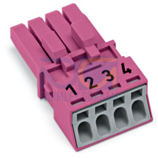 Socket, 4-pole, Cod. B, pink