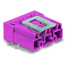 Plug for PCBs, angled, 3-pole, pink