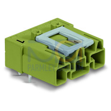 Plug for PCBs, angled, 3-pole, light green