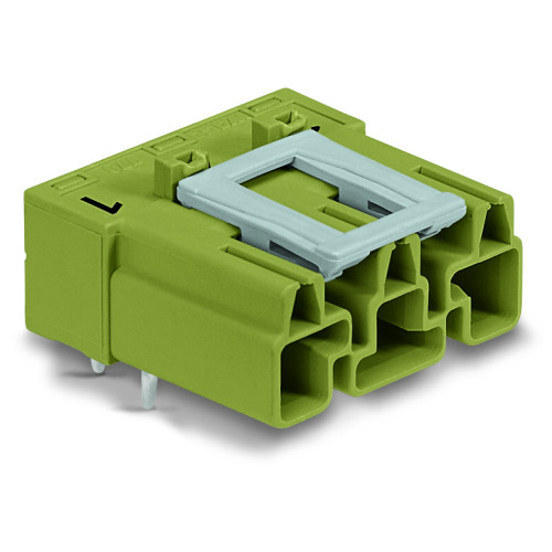 Plug for PCBs, angled, 3-pole, light green
