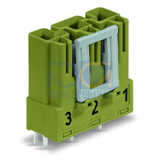 Plug for PCBs, straight, 3-pole, light green