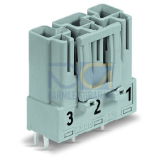 Plug for PCBs, straight, 3-pole, gray