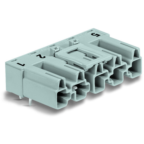 Plug for PCBs, angled, 5-pole, gray