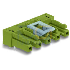 Socket for PCBs, angled, 5-pole, light green