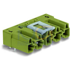 Plug for PCBs, angled, 5-pole, light green