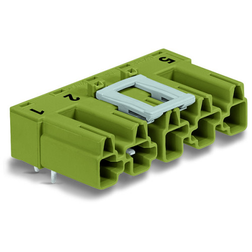Plug for PCBs, angled, 5-pole, light green