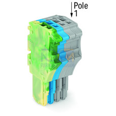 1-conductor female connector, Push-in CAGE CLAMP&reg;, 1.5 mm&sup2;, green-yellow/blue/gray