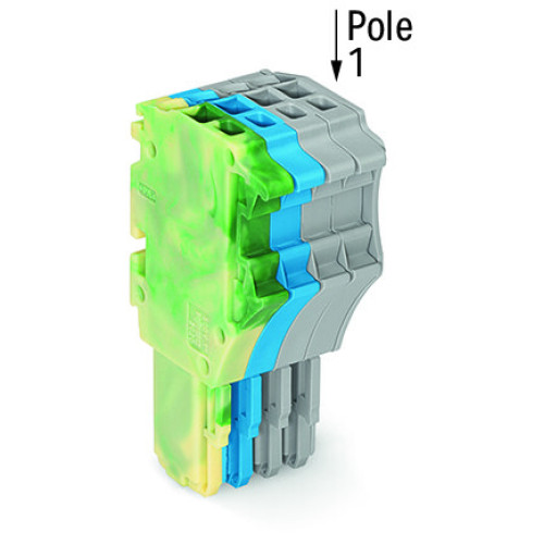 1-conductor female connector, Push-in CAGE CLAMP&reg;, 1.5 mm&sup2;, green-yellow/blue/gray