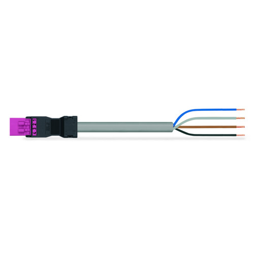 pre-assembled connecting cable, Eca, Plug/open-ended, pink