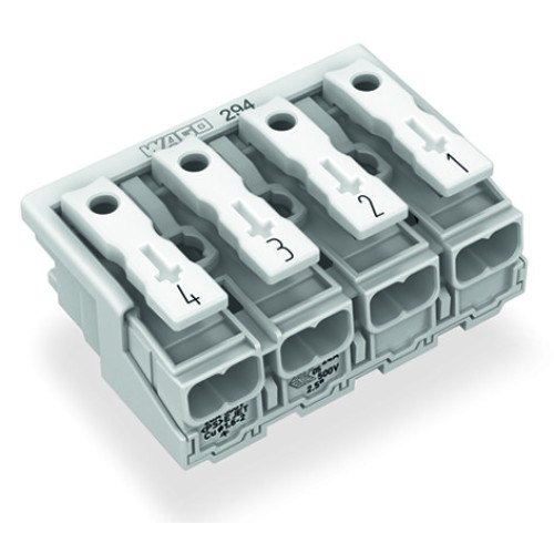 Lighting connector, push-button, external, without ground contact, white