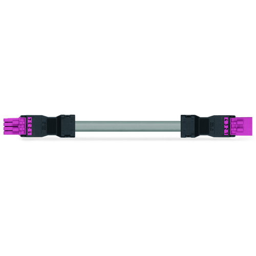 pre-assembled interconnecting cable, Eca, Socket/plug, pink