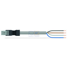 pre-assembled connecting cable, Eca, Socket/open-ended, gray