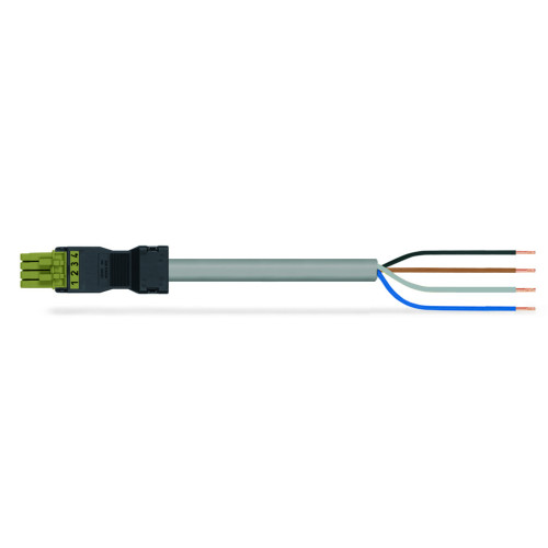 pre-assembled connecting cable, Eca, Socket/open-ended, light green