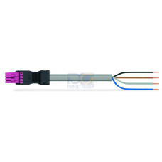 pre-assembled connecting cable, Eca, Socket/open-ended, pink