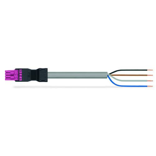 pre-assembled connecting cable, Eca, Socket/open-ended, pink