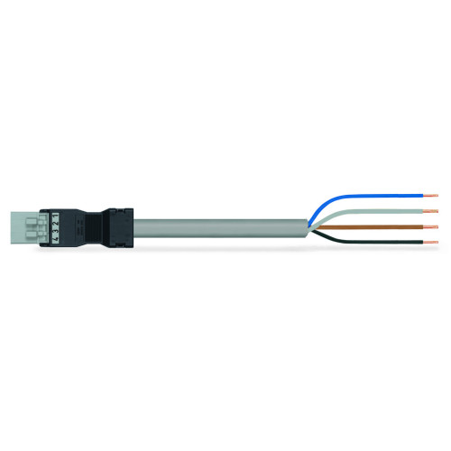 pre-assembled connecting cable, Eca, Plug/open-ended, gray