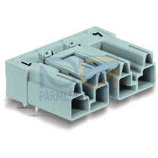 Plug for PCBs, angled, 4-pole, gray