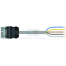 pre-assembled connecting cable, Eca, Plug/open-ended, gray