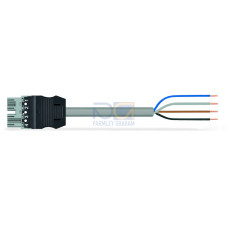 pre-assembled connecting cable, Eca, Plug/open-ended, gray
