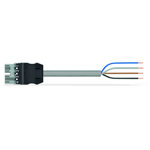 pre-assembled connecting cable, Eca, Plug/open-ended, gray