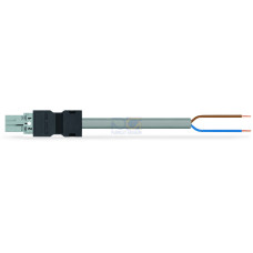 pre-assembled connecting cable, Eca, Plug/open-ended, gray