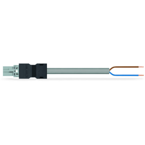 pre-assembled connecting cable, Eca, Plug/open-ended, gray