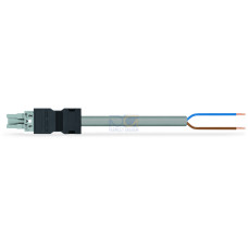 pre-assembled connecting cable, Eca, Socket/open-ended, gray