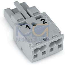 Socket, 2-pole, Cod. B, gray
