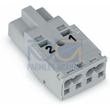 Plug, 2-pole, Cod. B, gray