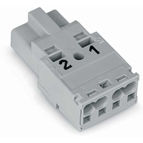 Plug, 2-pole, Cod. B, gray