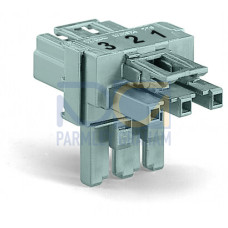 T-distribution connector, 3-pole, Cod. B, gray