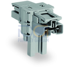 T-distribution connector, 2-pole, Cod. B, gray