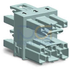 3-way distribution connector, 3-pole, Cod. B, gray