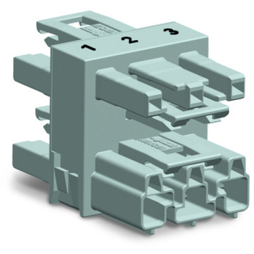 3-way distribution connector, 3-pole, Cod. B, gray