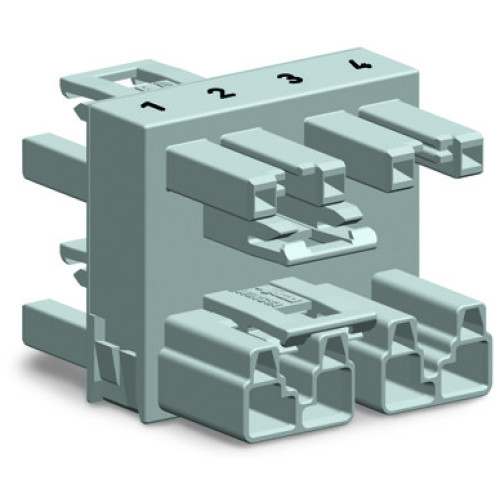 3-way distribution connector, 4-pole, Cod. B, gray