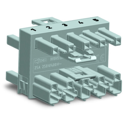 3-way distribution connector, 5-pole, Cod. B, gray