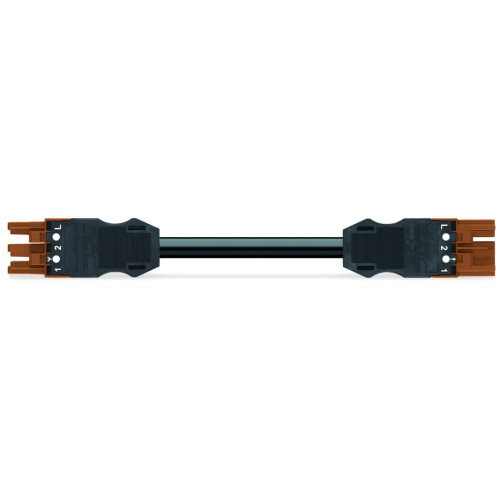 pre-assembled interconnecting cable, Eca, Socket/plug, brown