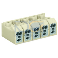 Power supply connector, without push-buttons, without snap-in mounting feet, white
