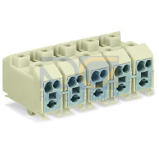 Power supply connector, without push-buttons, with snap-in mounting feet, white