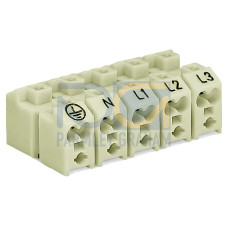 Power supply connector, without push-buttons, without snap-in mounting feet, white