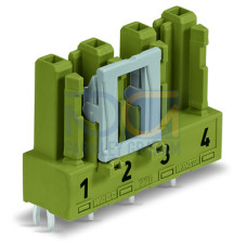 Socket for PCBs, straight, 4-pole, light green