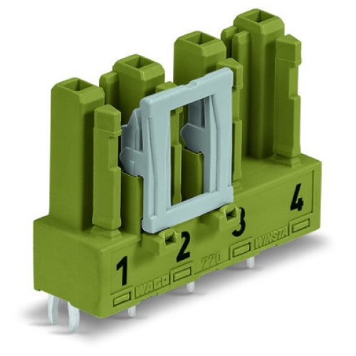 Socket for PCBs, straight, 4-pole, light green